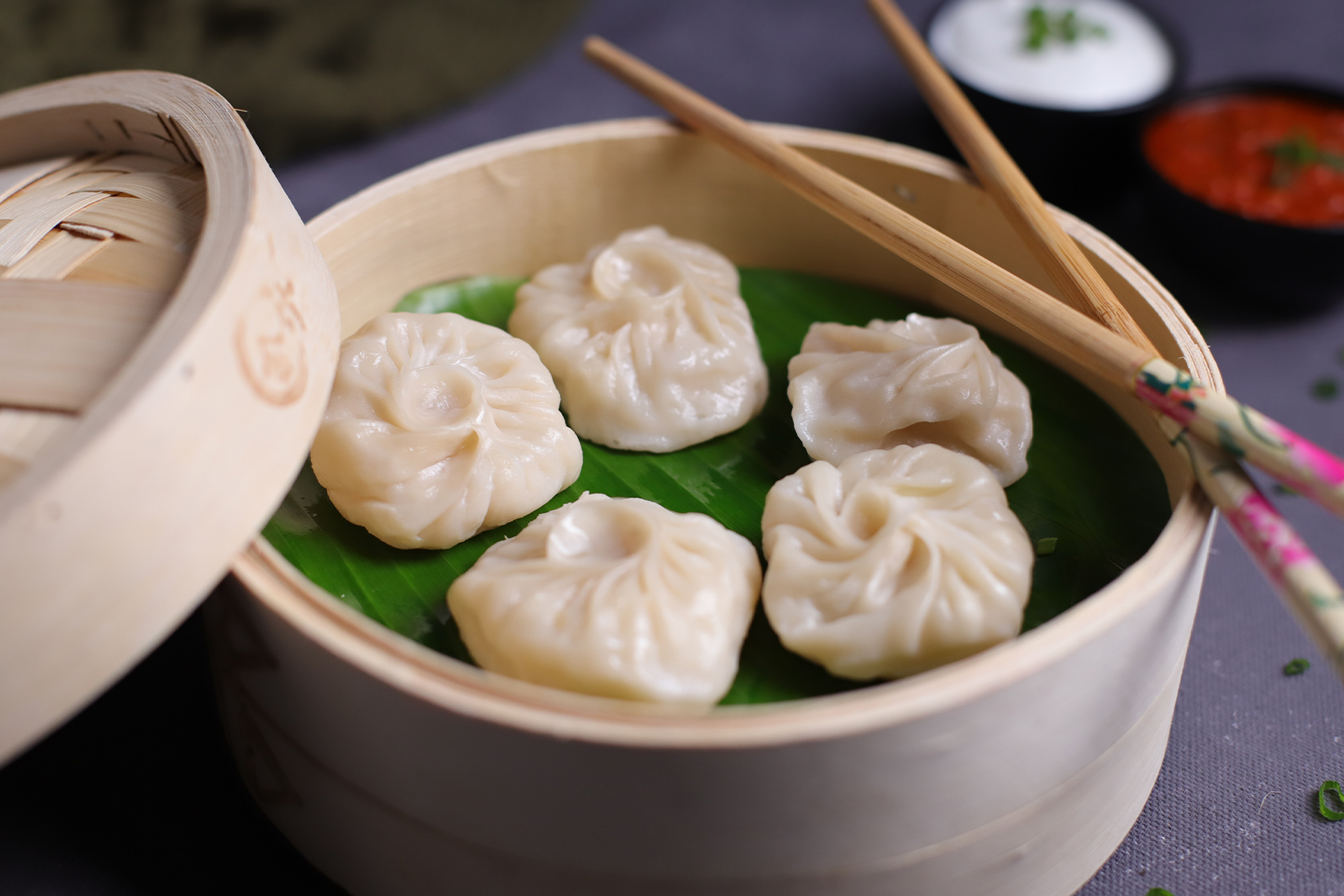 Cheese & corn steamed momos