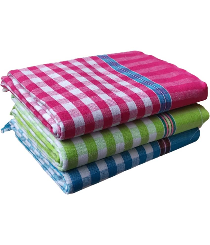 VUNNAVA Pack of 3 Cotton Above 600 -GSM Bath Towel ( Multicolor )