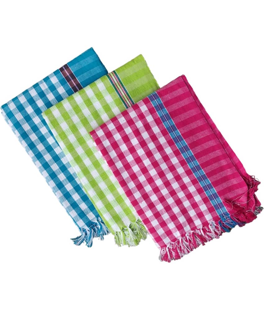 VUNNAVA Pack of 3 Cotton Above 600 -GSM Bath Towel ( Multicolor ) view 2