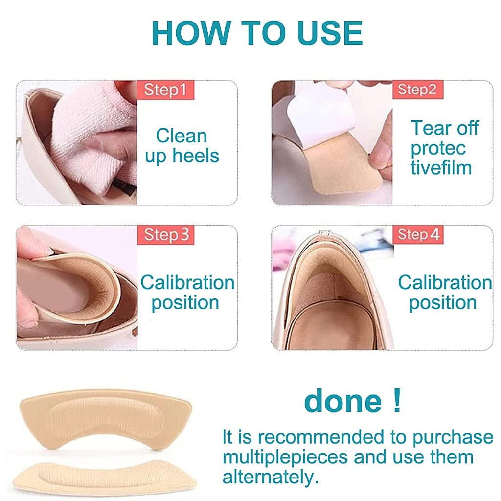 ND BROTHERS Heel Liner Grips Cushions Inserts For Loose Shoes Shoe Insoles 1 Pair Personal Care view 2