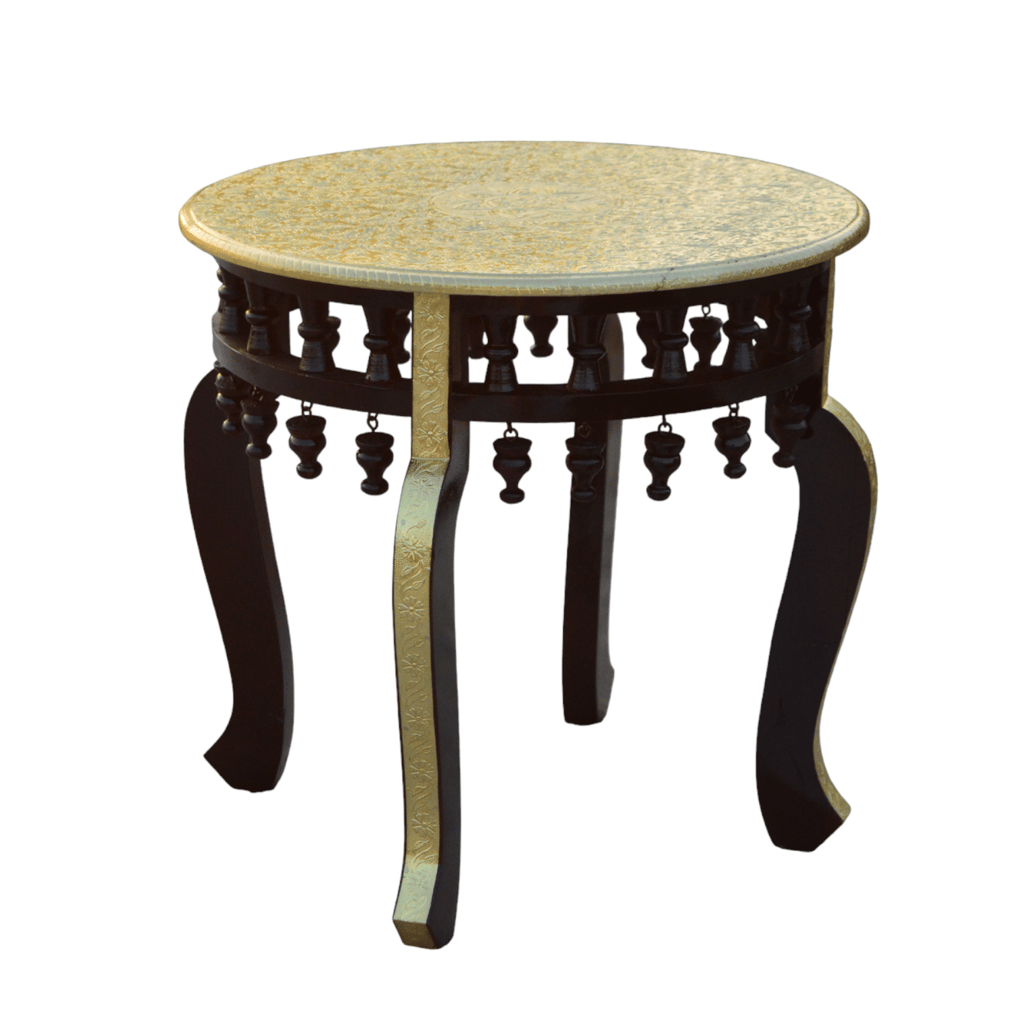 Wooden Brass Fited Stool / Bed Side / Side Table / Senter Table ( 18x18x18 ) view 2