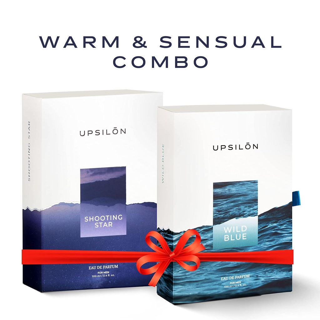 UPSILON Combo of Wild Blue & Shooting Star Eau De Parfum Premium Long Lasting Fresh & Powerful Fragrance Spray Travel Friendly Luxury Parfum Scent | Men’s Perfume | Each 100ml - Pack Of 2 view 2