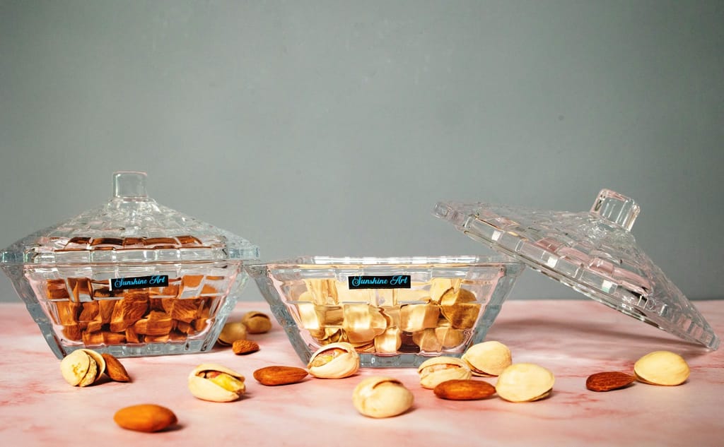 Candy Cookie Jewelry Food Container Wedding Event Gift Glass Storage Jars With GlassCover view 2