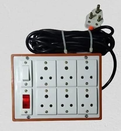 Extension Board Heavy Duty 6 Anchor Socket | 1 Switch, 1 Indicator, 3-Pin Plug with 1.5mm Copper Cable