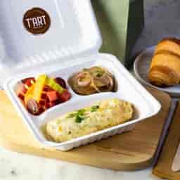 Mesclun Salad , Butter Croissant, Omlette,Lyonnaise Potato