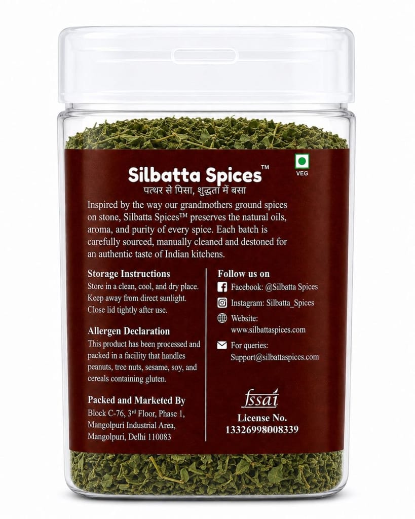Silbatta Spices Dried Fenugreek Leaves | Kasturi Methi view 2