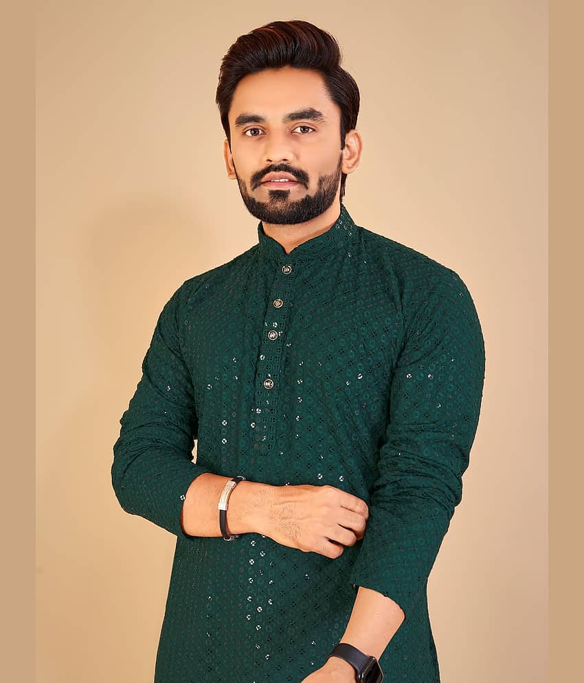 Balaji's - Black Cotton Regular Fit Men's Kurta Pyjama Set ( Pack of 1 ) view 2