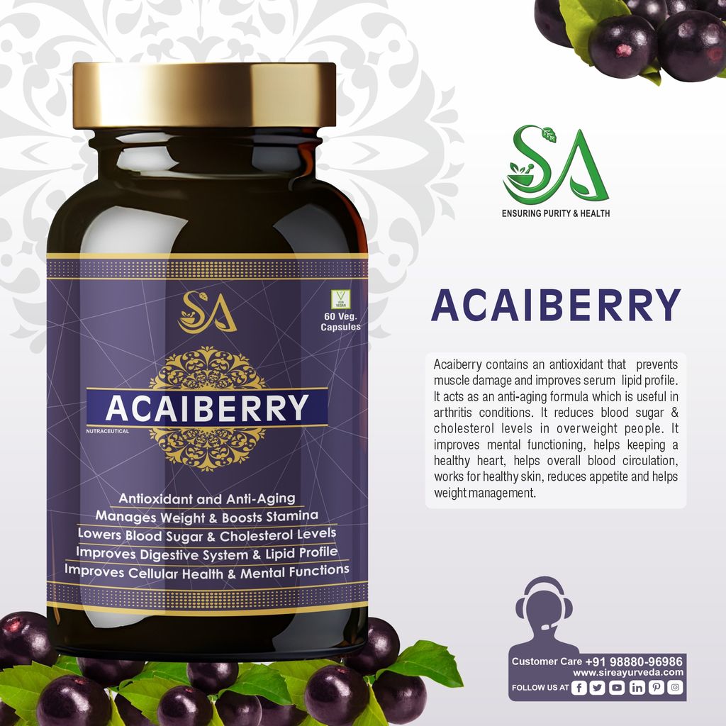 ACAIBERRY(Acai Berry for Healthy Skin and Antioxidants Supports, Ultimate Health and Nutrition Supplements, 500 mg, Veg 60 Capsules ) view 2