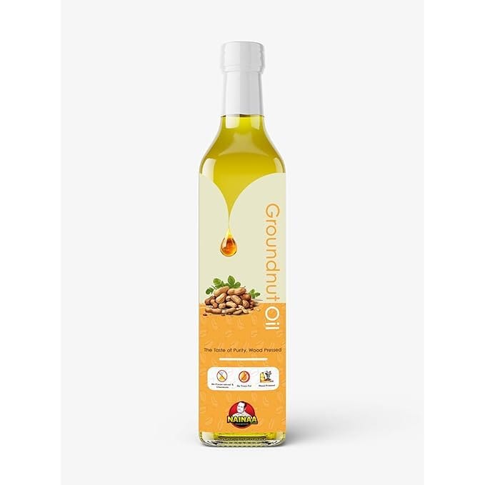 Nainaa Cold Pressed Groundnut Oil (Marachekku Kadalai Ennai) | 100% Pure & Natural | Wood Pressed | Chemical-Free | 1L