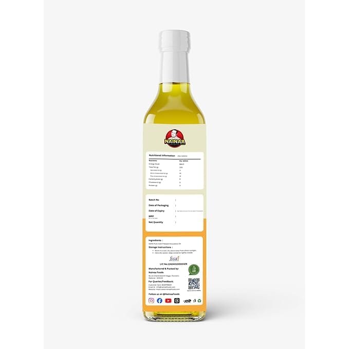 Nainaa Cold Pressed Groundnut Oil (Marachekku Kadalai Ennai) | 100% Pure & Natural | Wood Pressed | Chemical-Free | 1L view 2