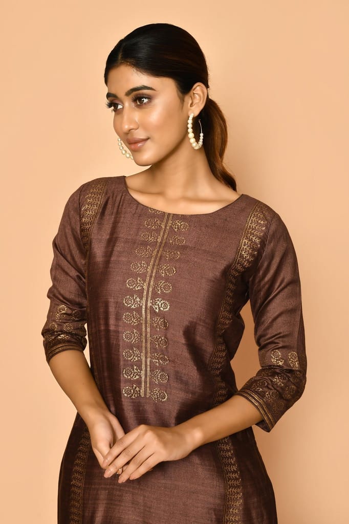 Jasper Handloom cotton silk kurta for women view 2