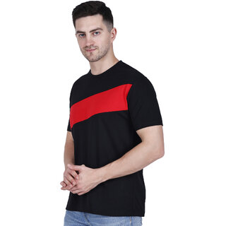 Life Dream Mens Black Argyle Cotton Blend Round Neck T-Shirt view 2