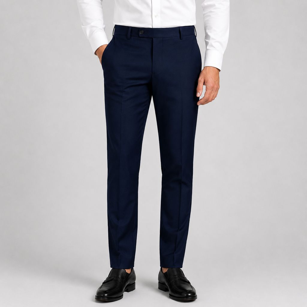 Akaya Apparels ComfortFit Blue Cotton Blend Trousers