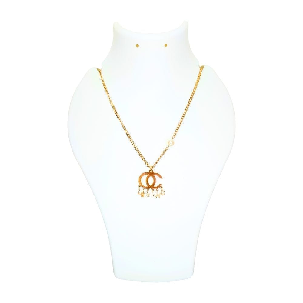 Jewelryklub Anti Tarnish Gold Plated Pendant Necklace Chain with Letters & Pearl Stone For Girls & Women view 2