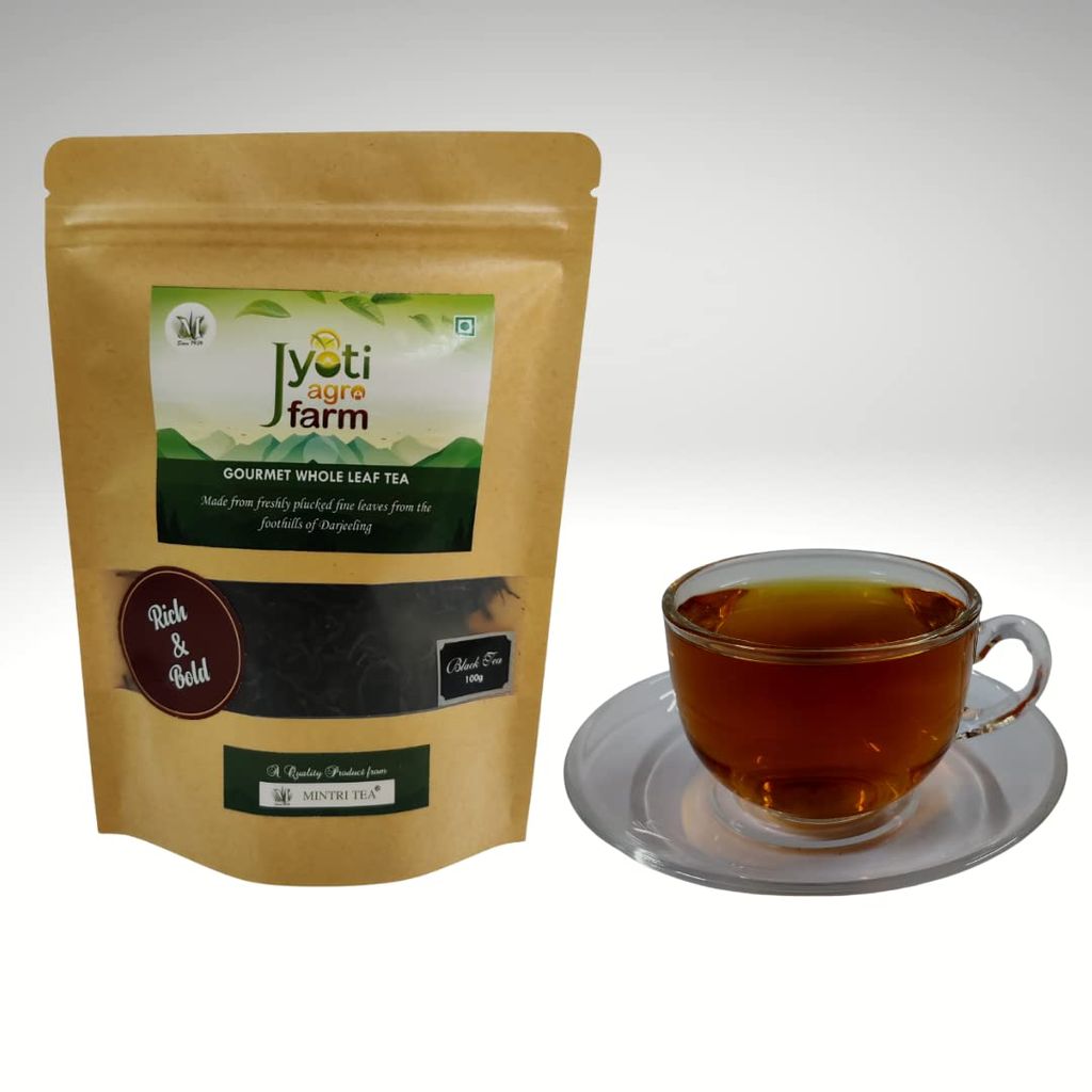 Premium English Orthodox Black Tea from the foothills of Darjeeling | Rich & Bold | Jyoti Agro Farm (100g) | 75 to 100 cups approx | Second Flush | Gourmet Whole Leaf Tea by MINTRI TEA view 2