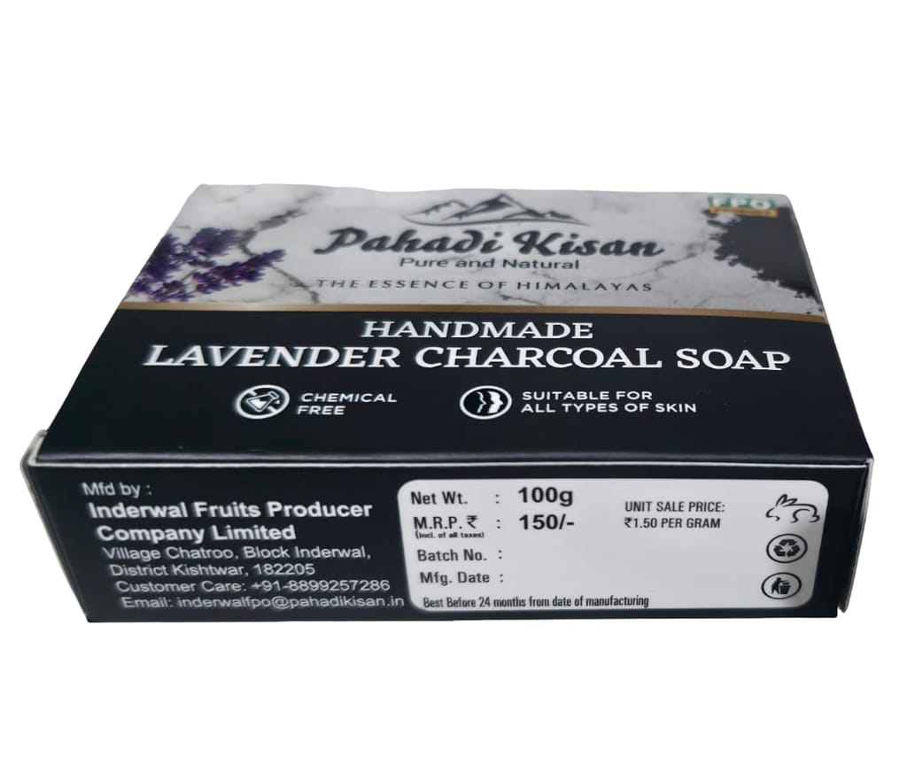 Lavender Charcoal Soap (100gm) view 2