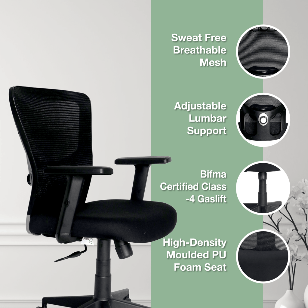 OOLIVE EAGLE OC110 Executive Ergonomic Mid Back Office Chair, Tailored for Superior Comfort view 2