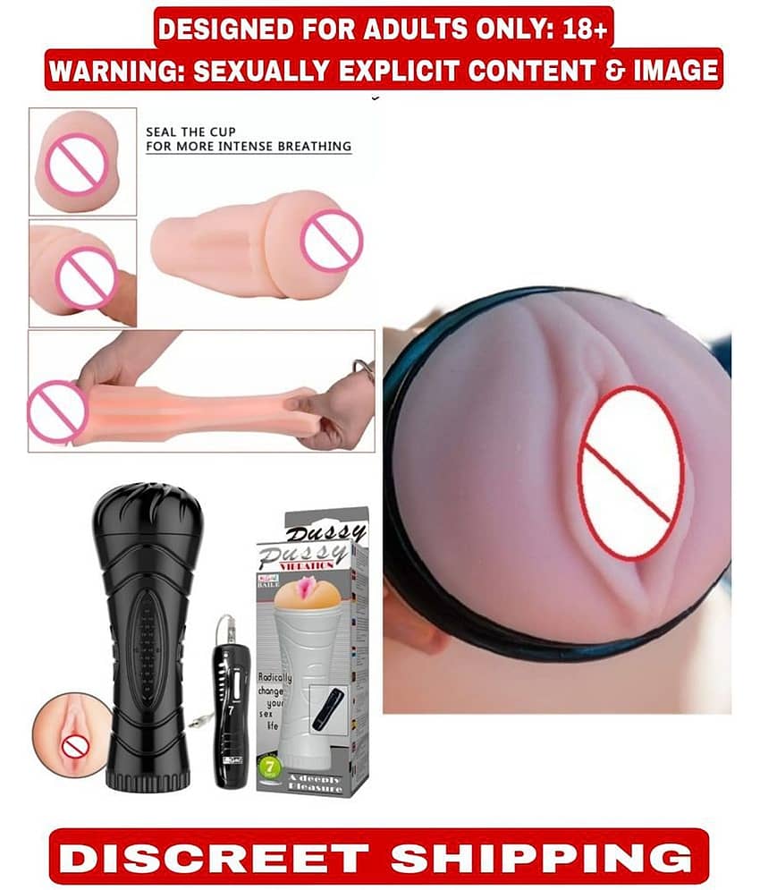 NAUGHTY WORLD MATURBATOR FLESHLIGHT SOFT PUSSY SEX TOY FOR MEN + 7 FUNCTION VIBRATION REMOTE AND 10ML LUBRICANT FREE