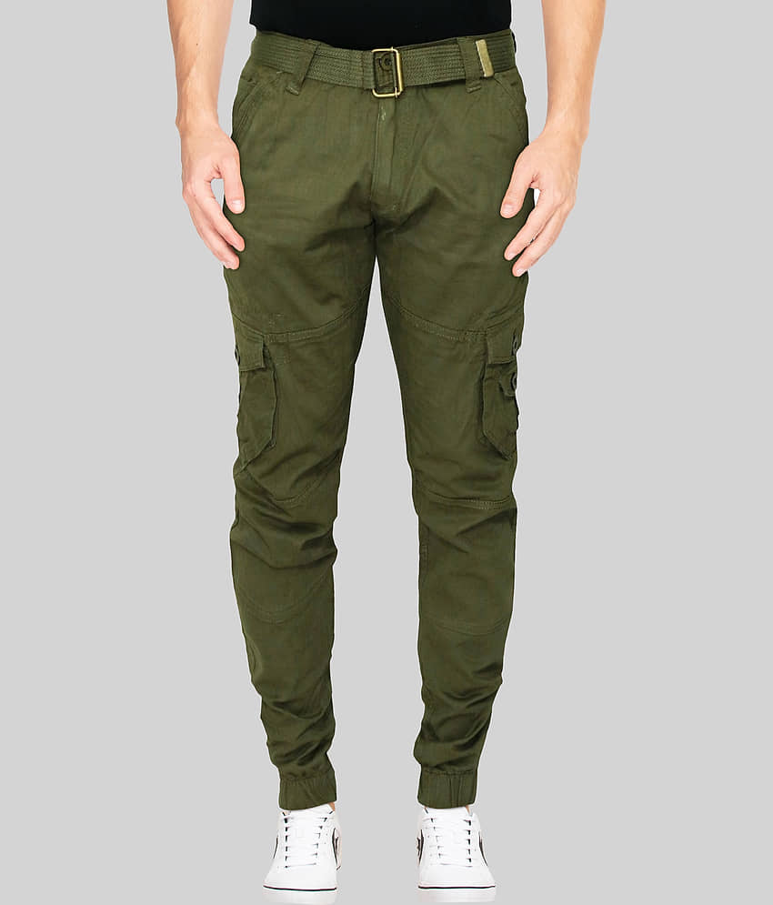 WARBURG Regular Flat Men's Joggers - Dark Green ( Pack of 1 )