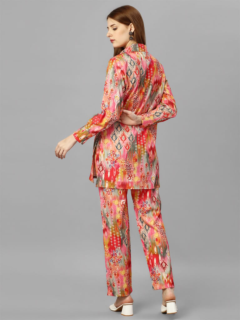 Cotton Mughal Floral Digital Print Summer Coord Set view 2