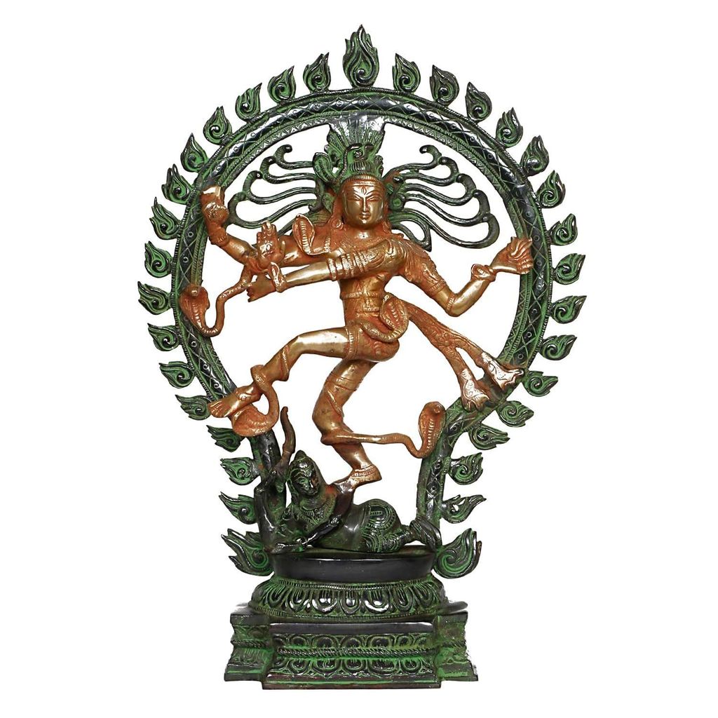 ARTVARKO Brass Natraj Idol Murti Nataraja Bhagwan Large Shiva Dancing Statue Home Decor Mandir Temple Vastu Showpiece for Gift Height 21 Inches view 2