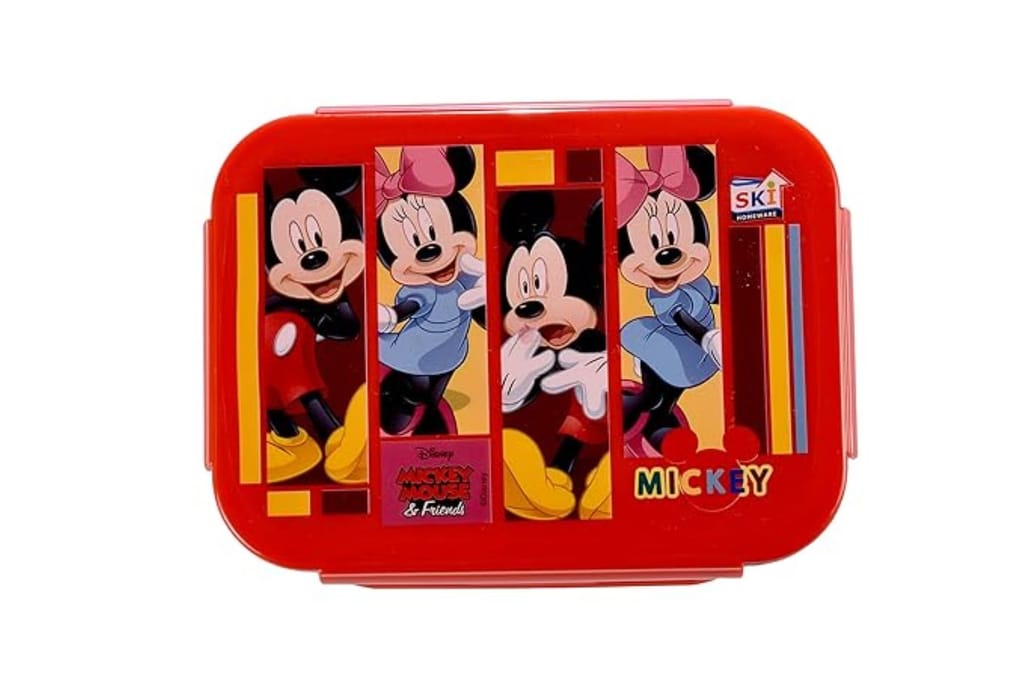 UNMEE Stainless Steel Mickey Cartoon Printed Tacos Lunch Box Container Ideal for Office|School | College|Picnic|Boys| Girls| Men| Leak Proof|Multipurpose| Gifting|Special Occasion 800ml view 2
