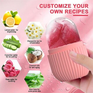 Combo of Ice Roller for face women skin glowing Puffiness Skin Travel Soap Case Waterproof Container Draining For Camping Leakproof 1 view 2