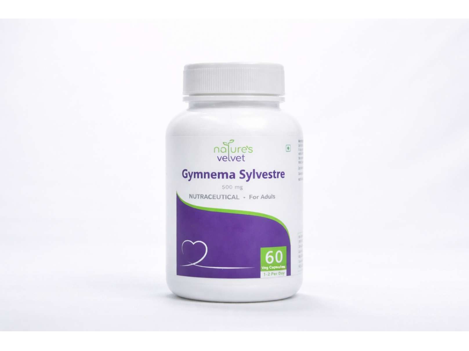 Natures Velvet Gymnema Sylvestre Herbal Extract 500 mg Veg Capsules for Blood Sugar Management & Diabetes Care – 60 Veg Capsules