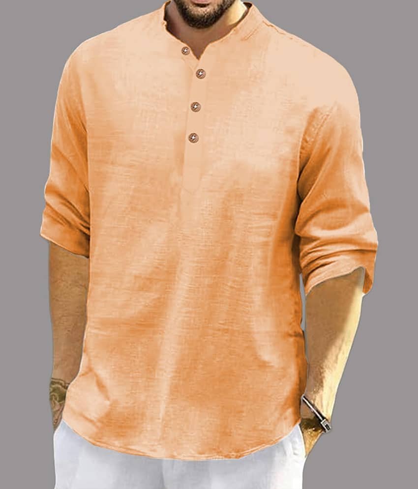 UNI VIBE Brown Cotton Blend Men's Shirt Style Kurta ( Pack of 2 ) view 2