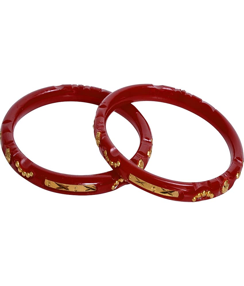 Bovzen Red Bangle Set ( Pack of 1 )