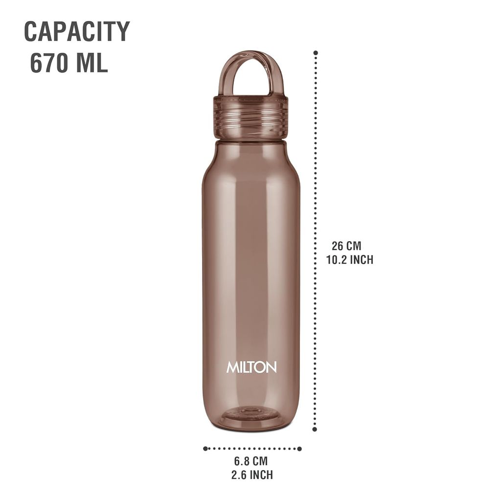 MILTON Fashion 750 Pet water bottle, 670 ml|Tritan Plastic|Leak-Proof, BPA-Free, Sturdy Handle|Reusable Water bottle for fridge|Perfect for Office, Travel, Gym Tumbler Bottle for Men and Women view 2