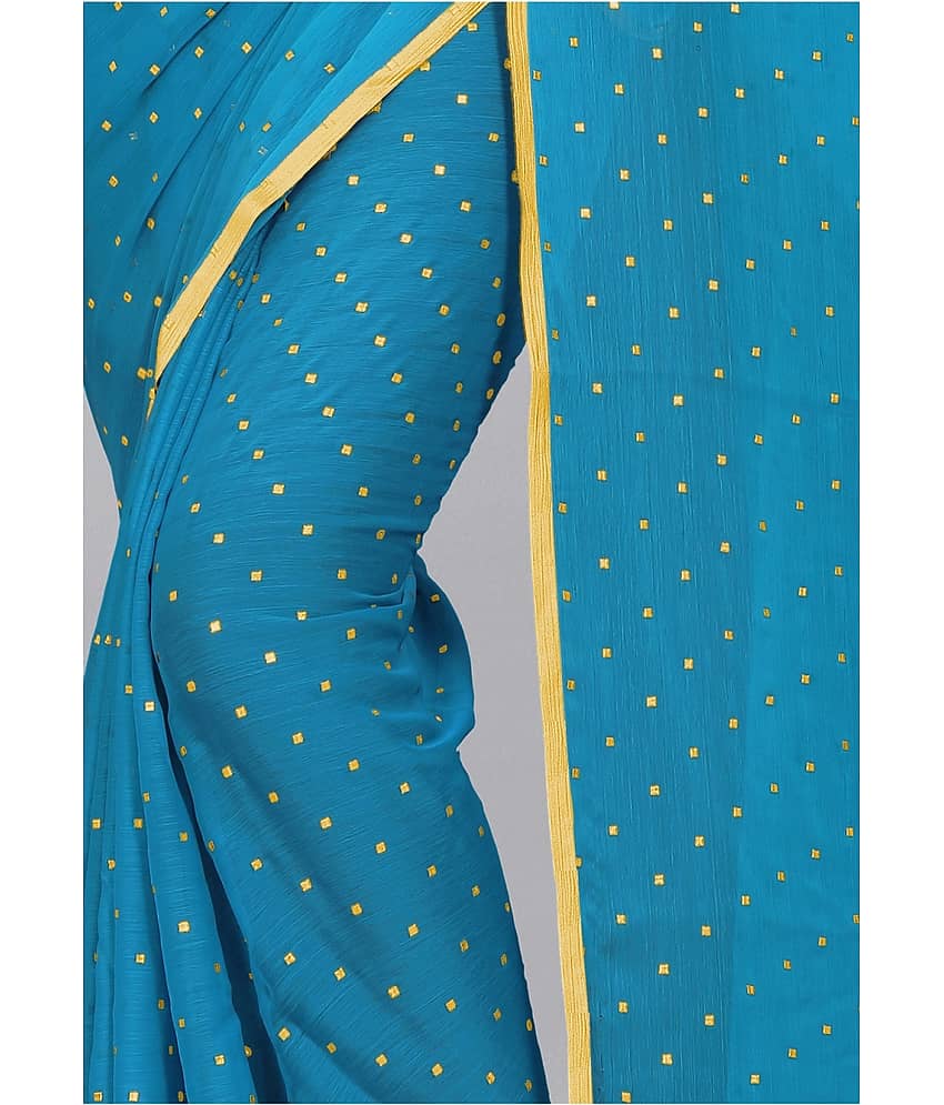 Rhey Chiffon Printed Saree With Unstitched Blouse Piece ( Green ) view 2