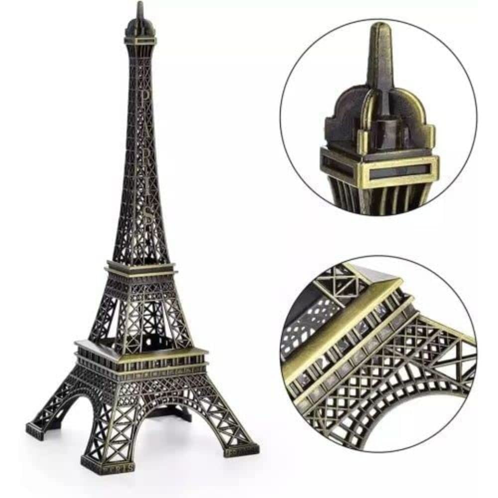 Shri Baba Art -Metal Eiffel Tower Antique Vintage Statue for Room, Office, Decorative Showpeice for Home, Desk Decor, Table Stand (15 cm)