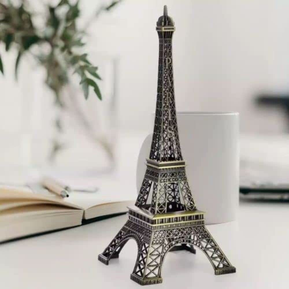 Shri Baba Art -Metal Eiffel Tower Antique Vintage Statue for Room, Office, Decorative Showpeice for Home, Desk Decor, Table Stand (15 cm) view 2