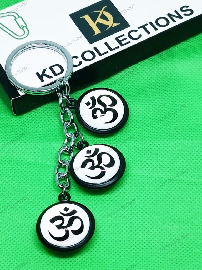 KD COLLECTIONS DoubleSided Tibetan Ladakh Om Mani Padme Hum Keychain & Om Keychain Combo – Multicolor – Pack of 2 Keychains view 2