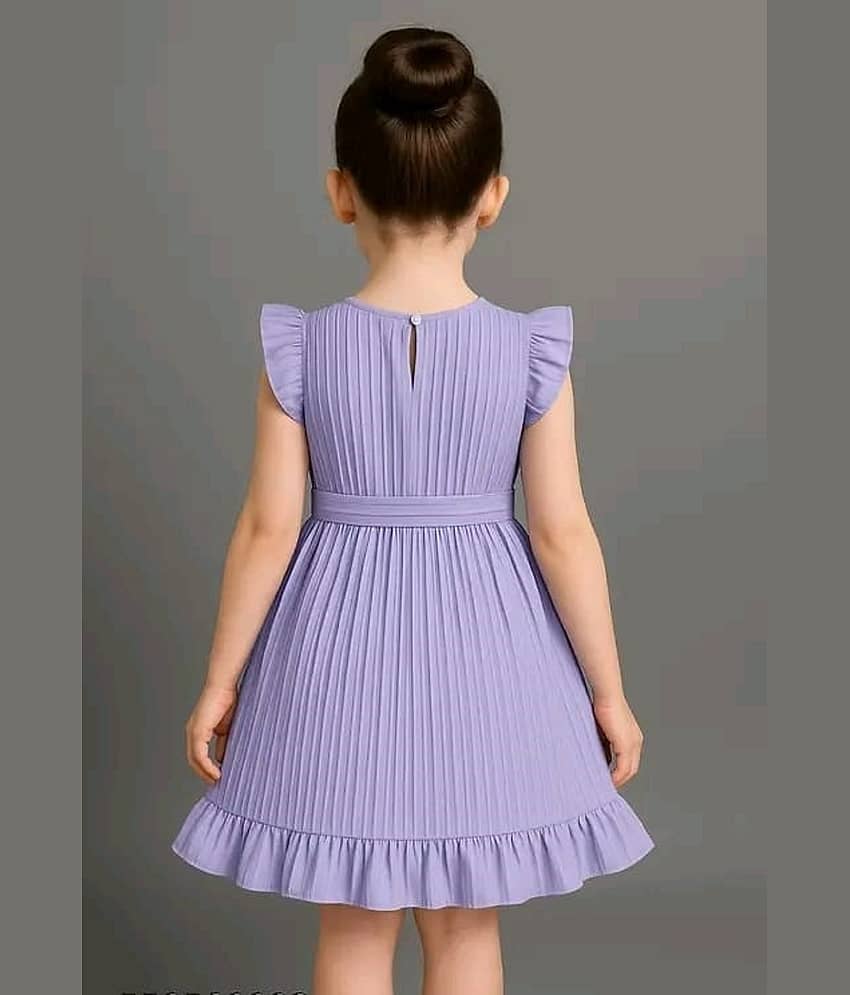 Mullick the designer Cotton Blend Frock For Girls ( Pack of 1 , Lavender ) view 2