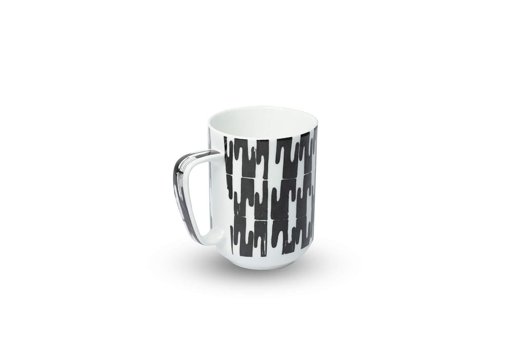 Saaikee Bone China Tea/Coffee Cups 270 ML Pack of 1 Mug (Black and White) view 2
