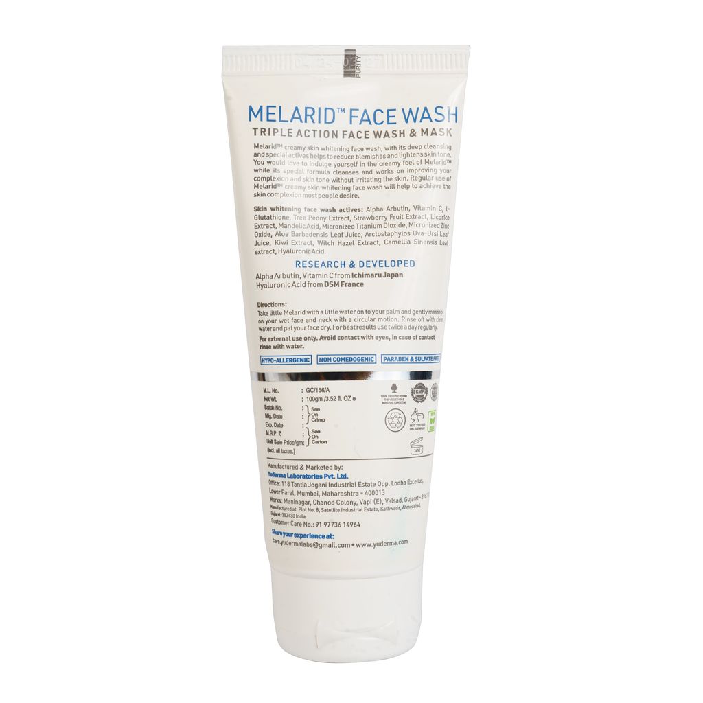Yuderma Melarid Face wash - Triple action 2in1 Face wash & Mask | 100ml view 2
