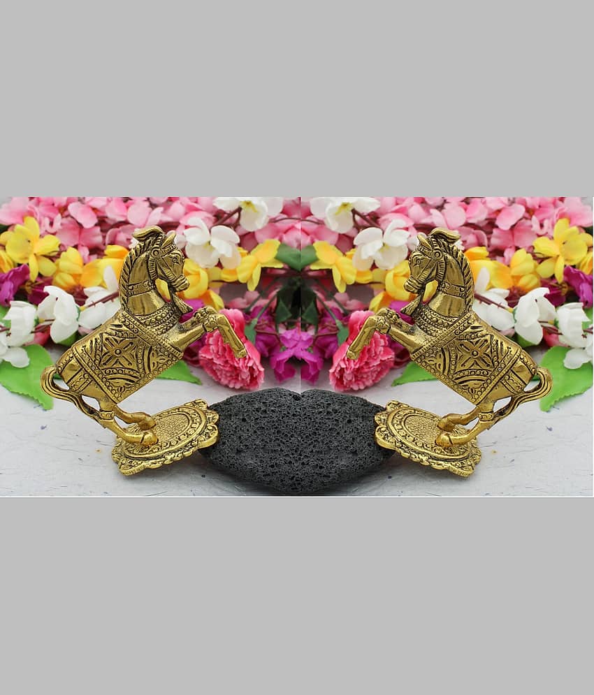 Fashion Bizz Antique Jumping Horse Decorative Showpiece - 11.5 cm, Pack of 2 view 2