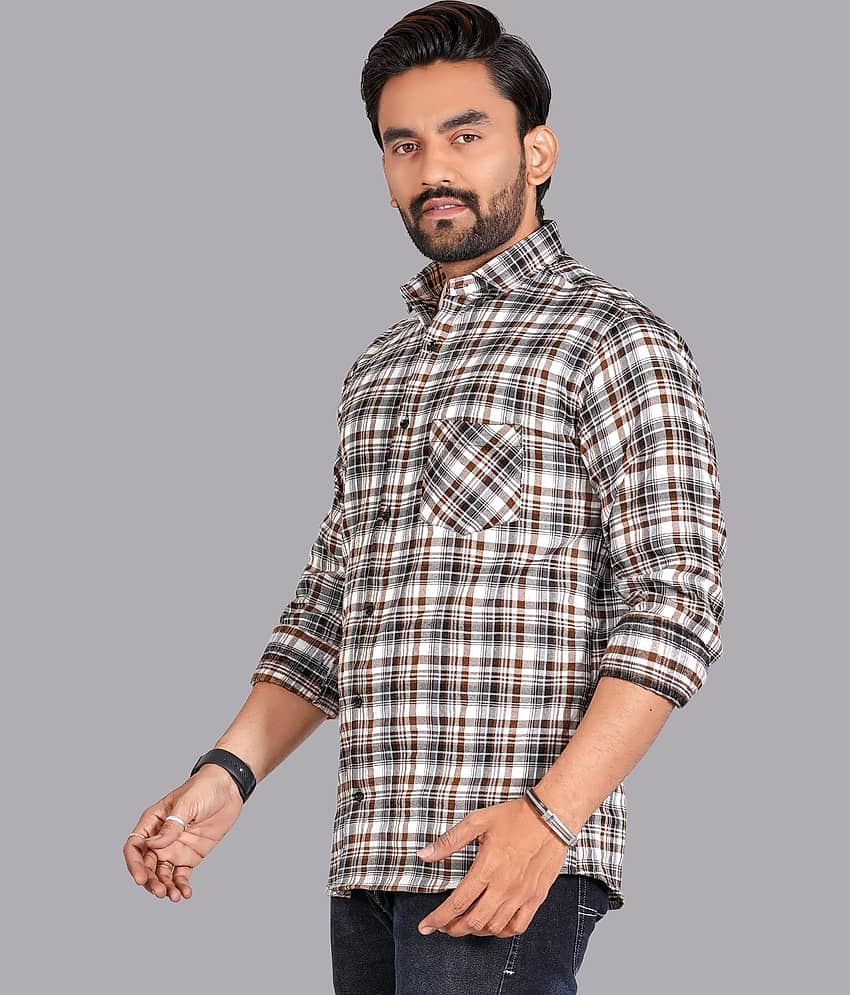 ADWYN PETER 100% Cotton Regular Fit Checks Full Sleeves Men's Casual Shirt - Multicolor 1 ( Pack of 1 ) view 2