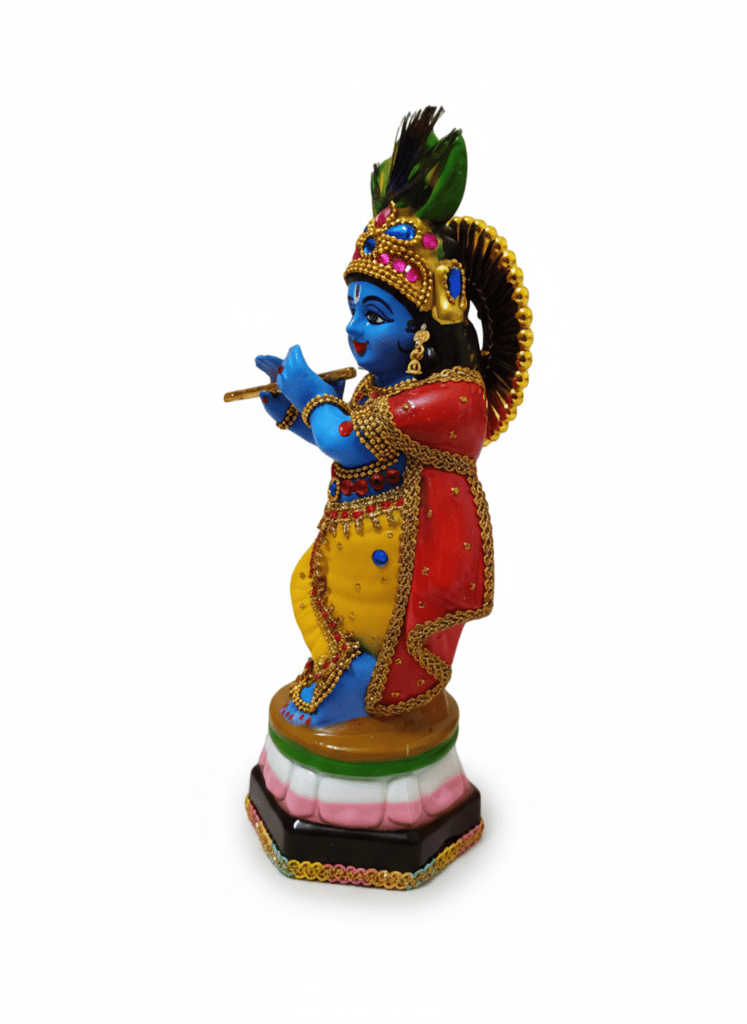 Bal Gopal Lord Krishna Idol with Flute, Handcrafted Decorative Statue view 2