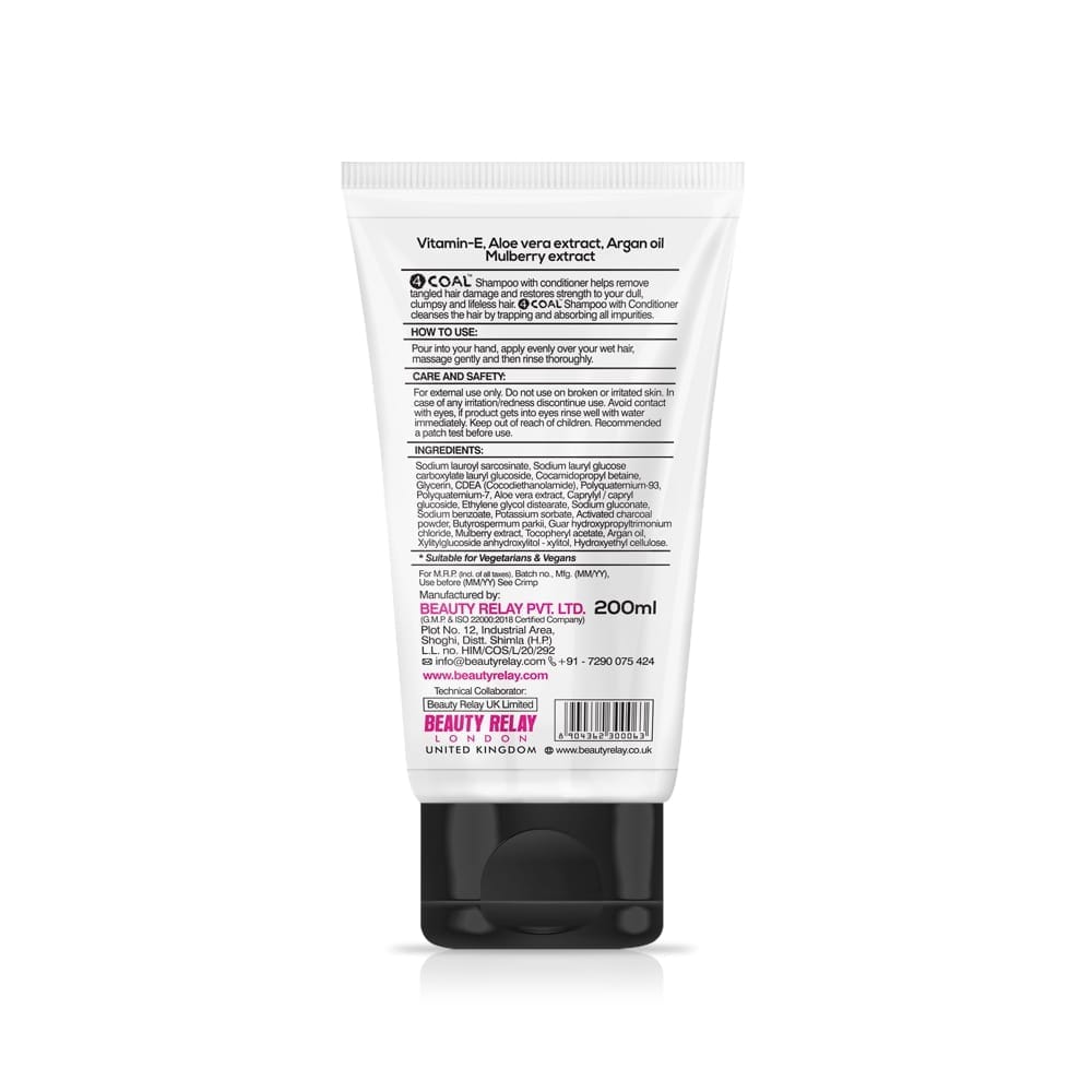 4coal Activated Charcoal Shampoo With Conditioner - 200ml view 2