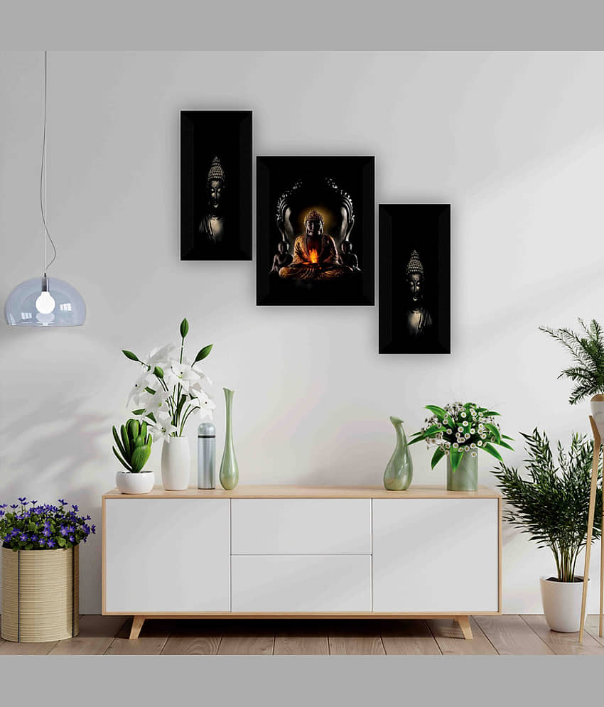 Saf Lord Gautam Buddha Ji Religious Wall Hanging Painting With Frame view 2