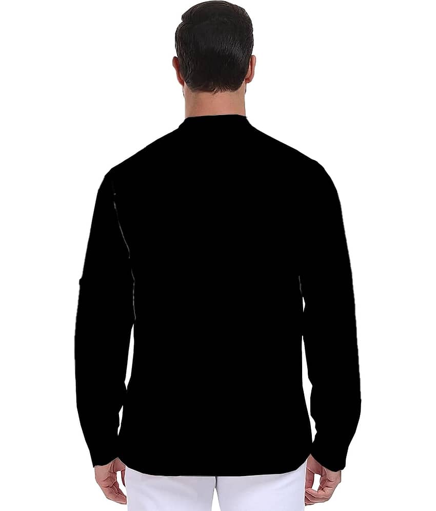 UNI VIBE Black Cotton Men's Shirt Style Kurta ( Pack of 1 ) view 2