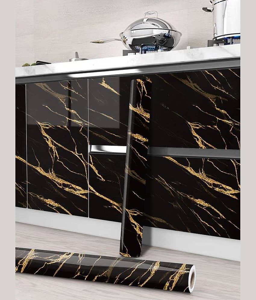 BLACK GOLD MARBAL WALLPAPER view 2