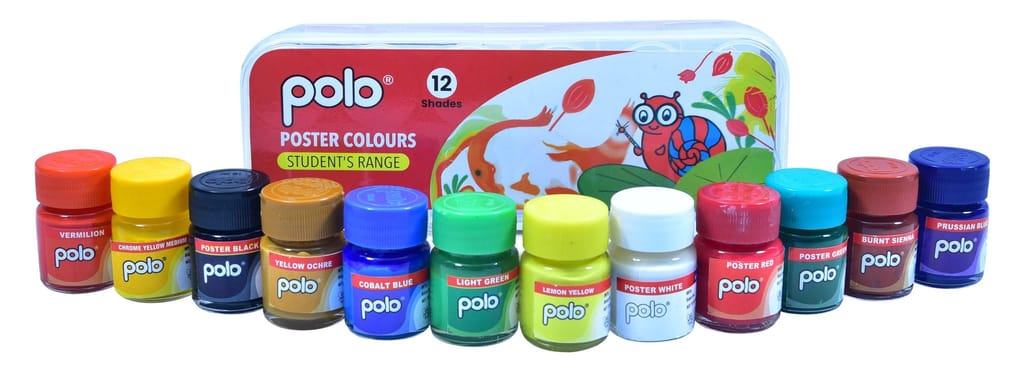 polo Vibrant 12-Color Poster Paint Set - Quick-Drying, Rich Colors for Artists & Kids - Perfect for Crafts, School Projects, and Creative Fun - Non-Toxic & Easy to Use view 2