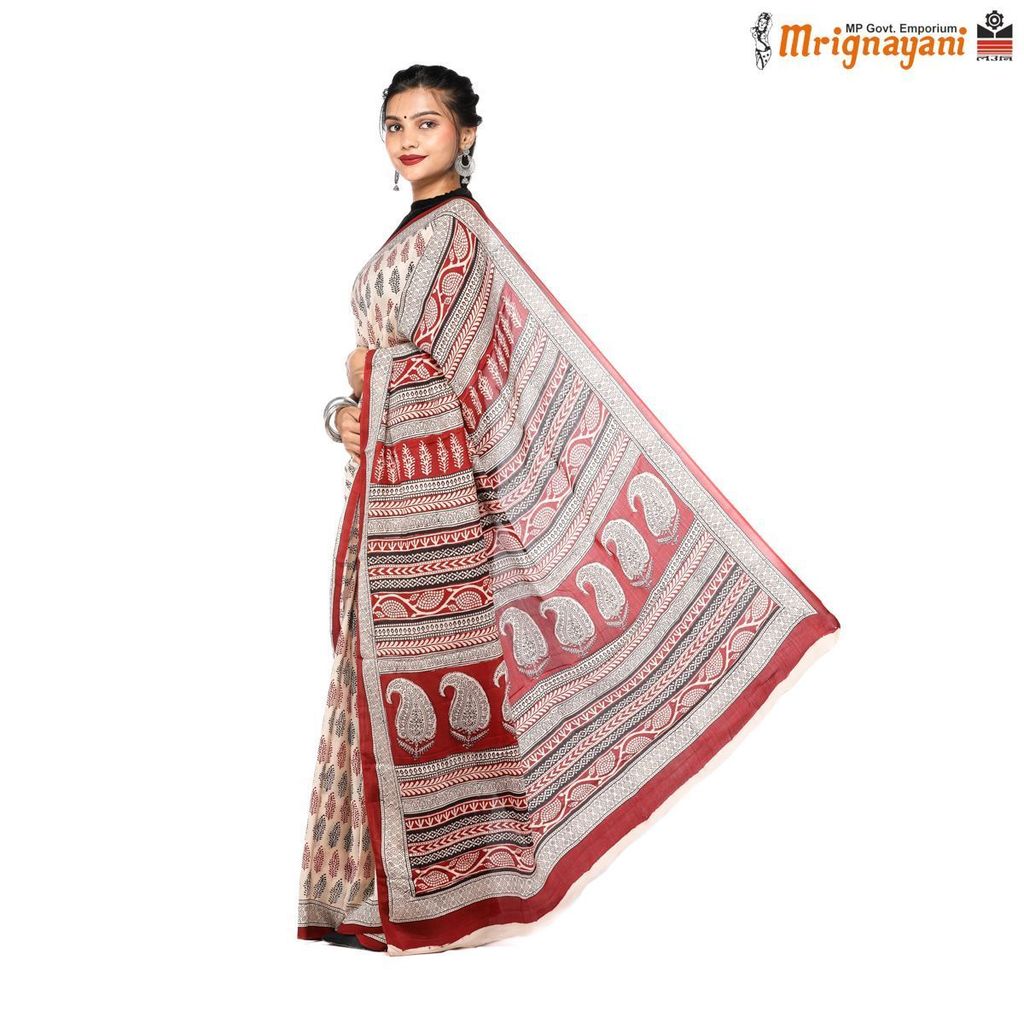 HANDLOOM MULBERY SILK SAREE WITH BLOUSE (SKU - 3I0103080522, SAREE-1160) view 2