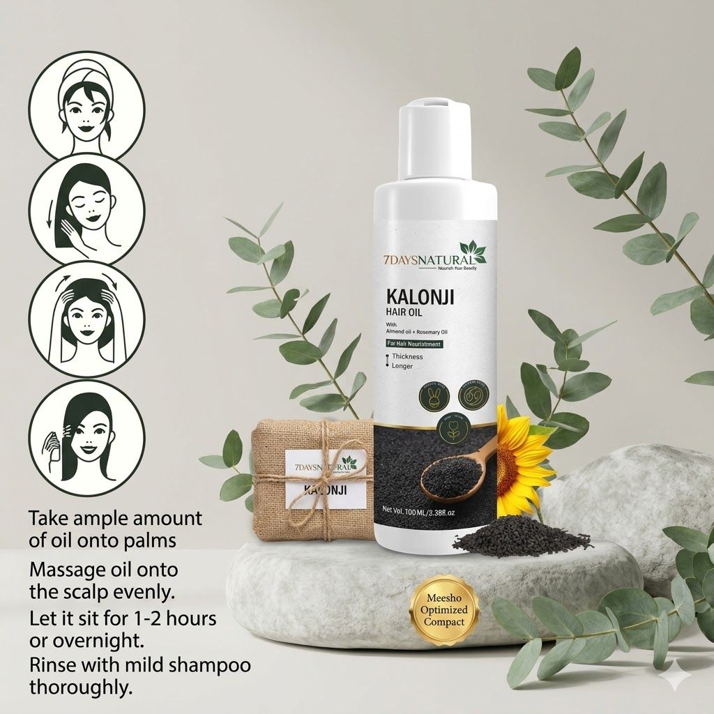 Elegantra Naturavives Kalonji Hair Oil (100ml pack of 1) – Advanced Hair Growth & Thickness Formula with Black Seed, Almond & Rosemary Oil | Root Strengthening & Split End Repair Therapy | For Longer, Silky & Stronger Hair view 2