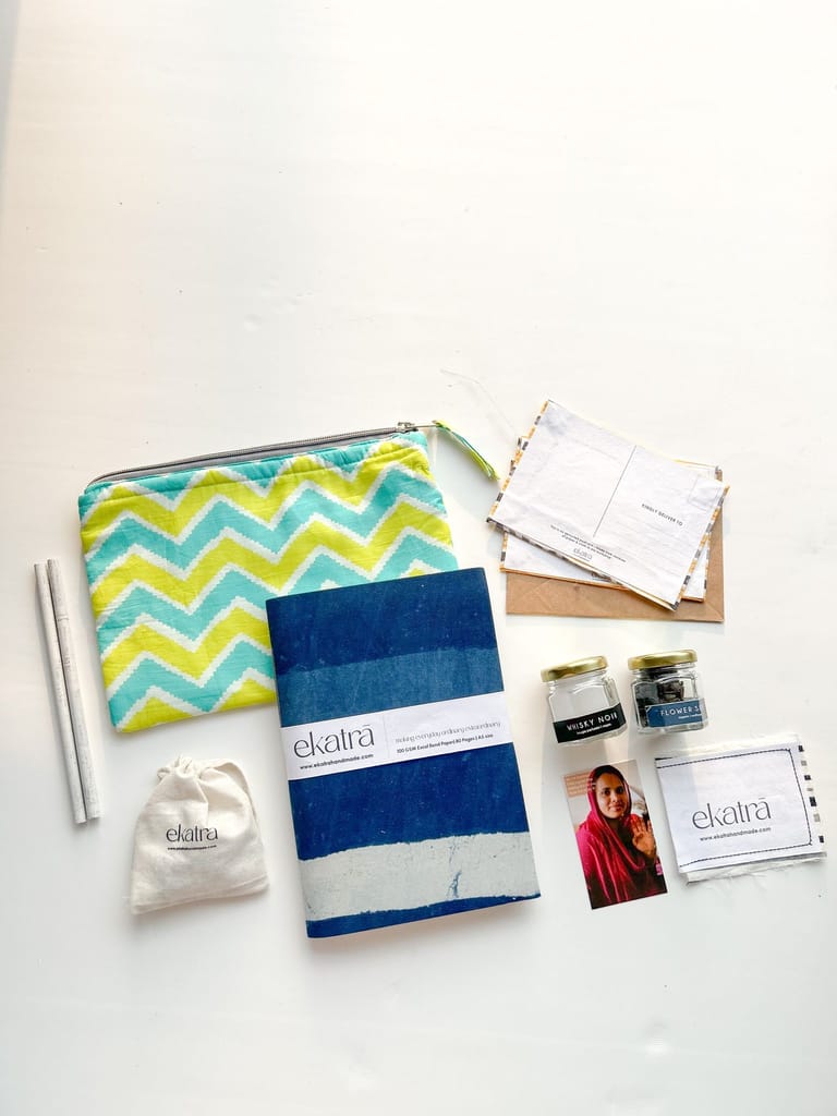 Sustainable Thoughtful Hamper by Ekatra - Indigo Stripes view 2