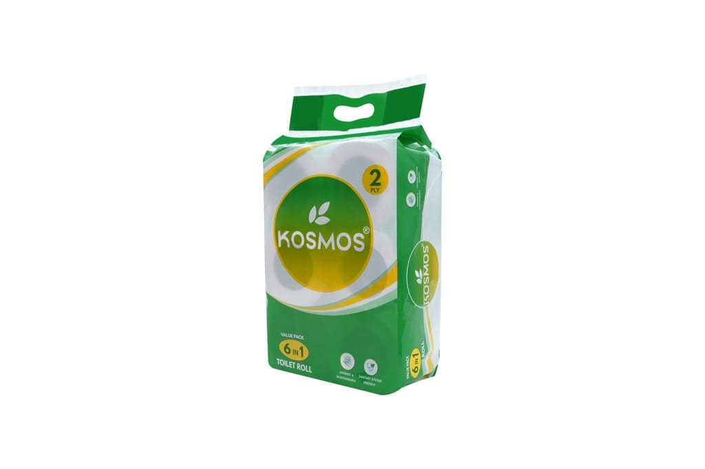 Kosmos Toilet Roll 6 in 1, 180 Pulls, 2-Ply (Green), Softness, High Absorbency, Suitable for All Skin Types, Hygiene & Personal Standards view 2